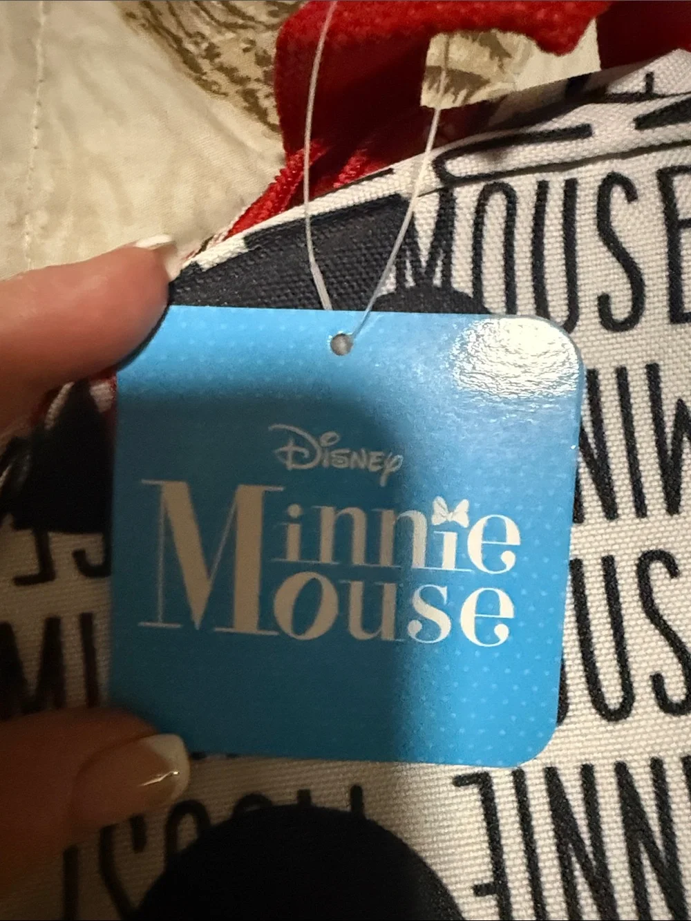 Disney Minnie Mouse Patterned Kids Backpack in White, Black and Red